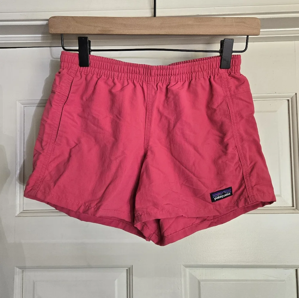 PATAGONIA Girls Baggies Shorts in Marble Pink Size L